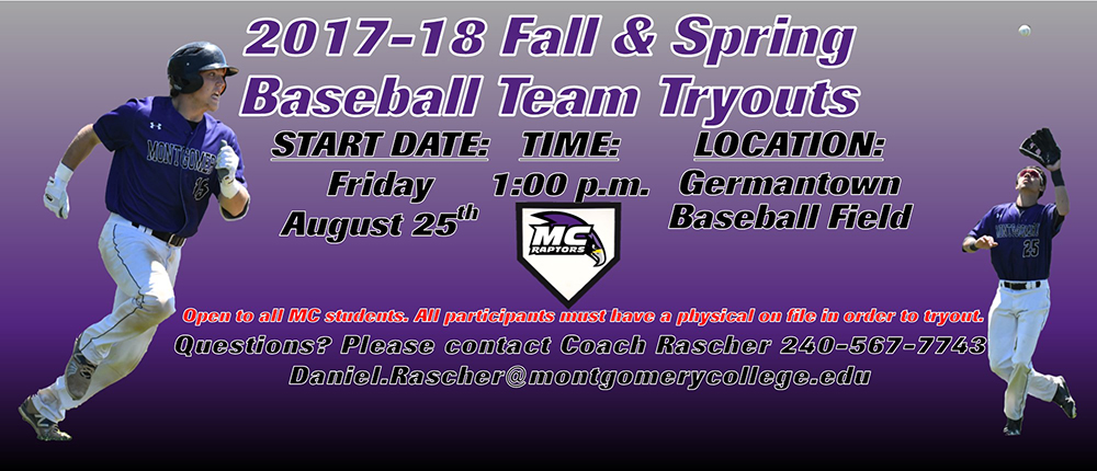 2017-18 Baseball Team Tryouts Start Friday, August 25th