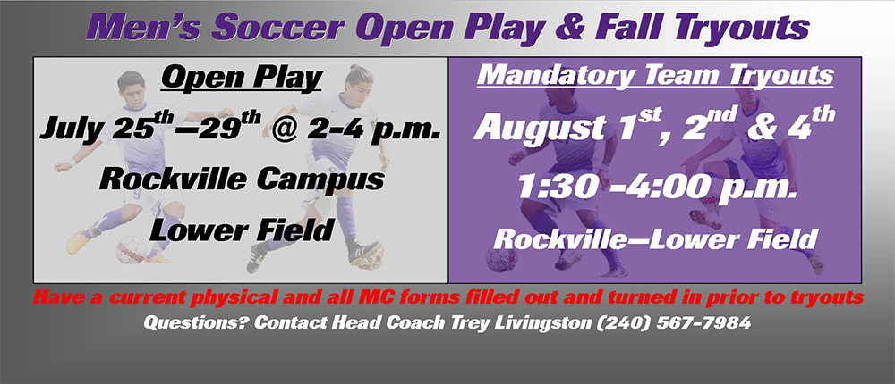 Men's Soccer Open Play and Mandatory Team Tryouts
