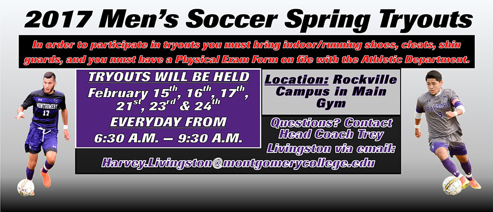 Men’s Soccer is Holding Tryouts for the 2017 Spring Team