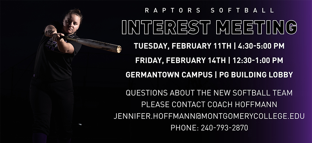 Coach Hoffmann Holds Interest Meetings; Looking for Female Students to Join Raptors Softball Team
