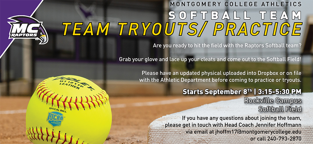 Raptors Softball Hits the Field for Fall Tryouts and First Practice Sept. 8th