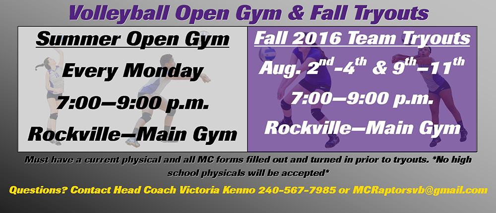 Volleyball Holds Open Gym Every Monday & Fall Team Tryouts in August