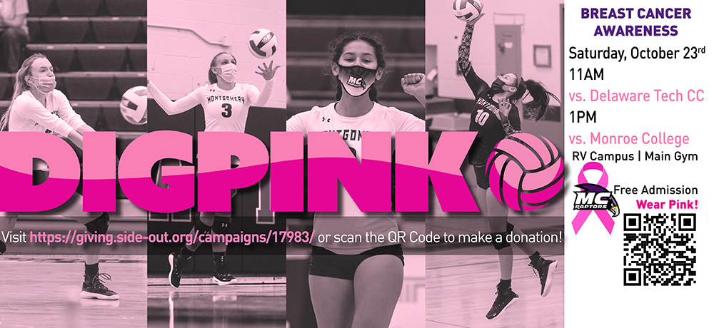 Raptors Volleyball Hosts Breast Cancer Awareness Games Saturday, October 23rd 